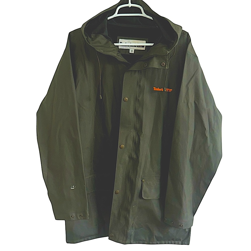 TIMBERLAND MENS PRO SERIES RAIN JACKET HOOD OLIVE GREEN PERFORMANCE OUTDOORS